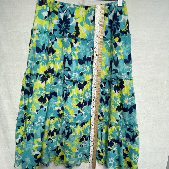 Lark Lane Women's Multicolor Floral Pull On Lined Skirt - Size M - Picture 6 of 9
